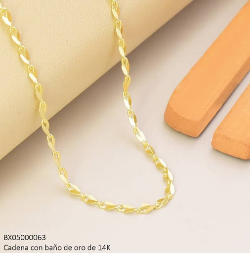 [BX05000063] CADENA BAÑO DE ORO 14K XUPING ESLABONES PLANOS FACETADOS XP10.06.26