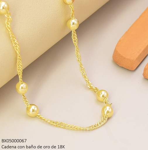 [BX05000067] CADENA BAÑO DE ORO 18K XUPING ESLABONES FINOS CIRCULOS XP10.06.26