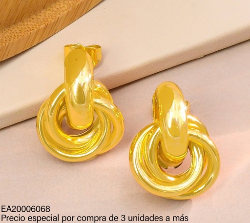 [EA20006068] ARETES DOR CIRCULOS ENTRELAZADOS MD LISOS (IF) G3221-245