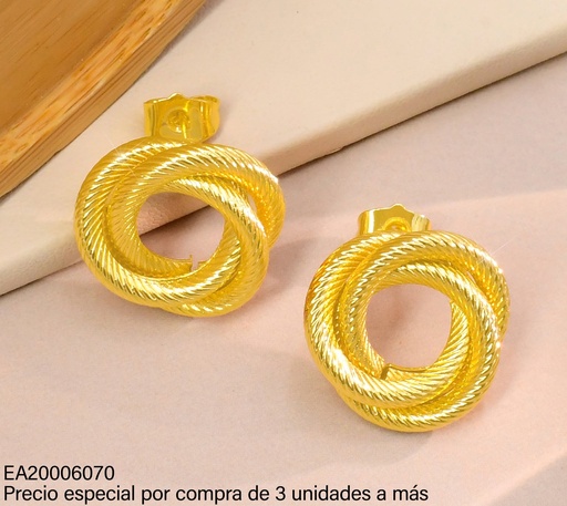 [EA20006070] ARETES DOR CIRCULOS ENTRELAZADOS RAYADOS G3240-245