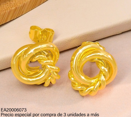 [EA20006073] ARETES DOR CIRCULOS ENTRELAZADOS LISOS/TORNEADOS (IF) G3241-245