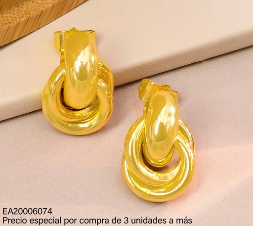 [EA20006074] ARETES DOR "C" CIRCULOS ENTRELAZADOS LISOS PQ (IF) G3225-245