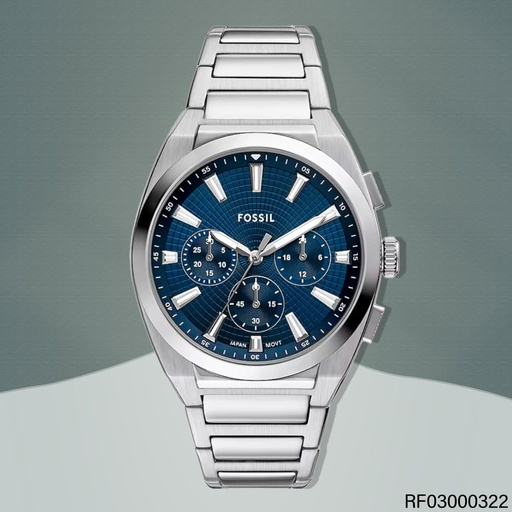 [RF03000322] RELOJ FOSSIL EVERETT CAB. FS6104 METAL PLAT. FONDO AZUL