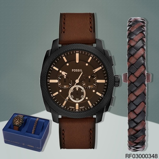 [RF03000348] SET RELOJ FOSSIL MACHINE CAB. FS6102SET CAFE