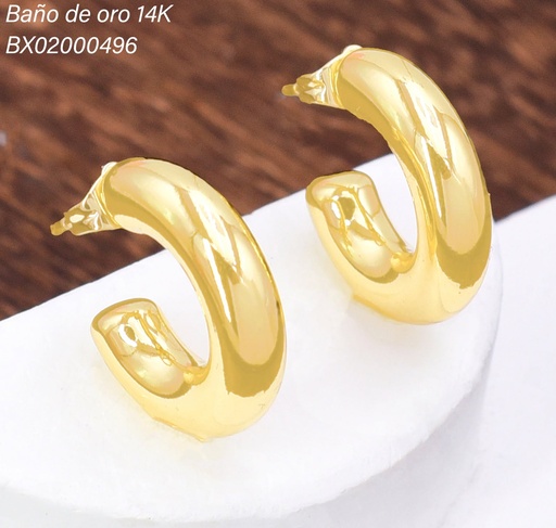 [BX02000496] ARETES BAÑO DE ORO 14K. XUPING C PQ.INFLADA