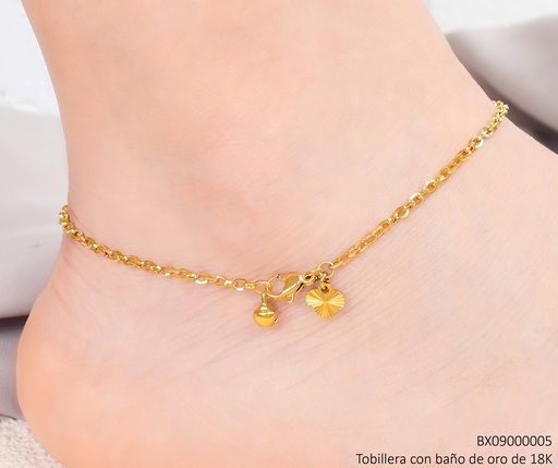 [BX09000005] TOBILLERA BAÑO DE ORO 18K. XUPING CADENA TRADICIONAL