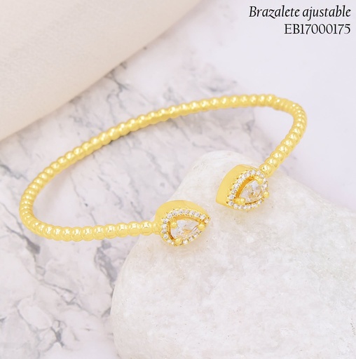 [EB17000175] BRAZALETE PELOTITAS GOTA ZIRC. CRISTAL BE1161-9 (J26)