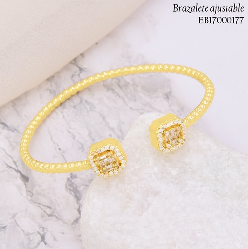 [EB17000177] BRAZALETE PELOTITAS CUADRO ZIRC. BE1163-9 (J26)
