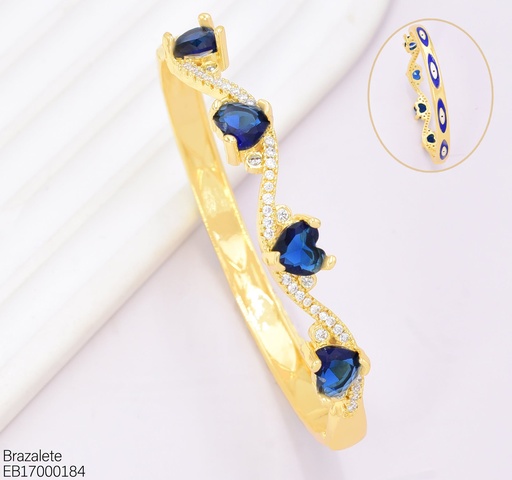 [EB17000184] BRAZALETE ZIRC. CORAZON AZUL BE1171-9 (J26)