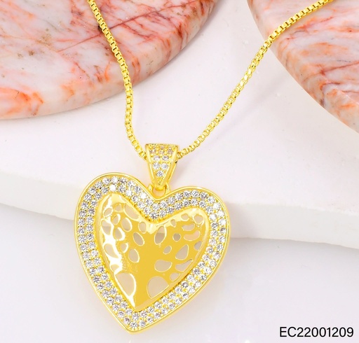[EC22001209] CADENA DIJE CORAZON CALADO CE808-217 (J26)