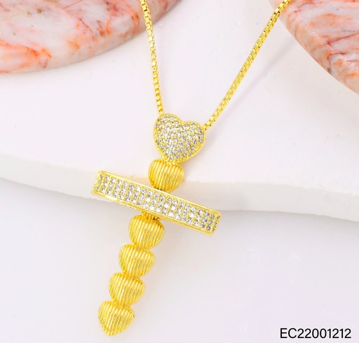 [EC22001212] CADENA DIJE CRUZ /CORAZONES CE811-217 (J26)