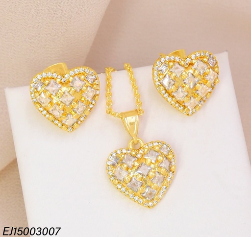 [EJ15003007] SET CORAZON  ZIRC. CRISTAL SE1568-9 (J26)