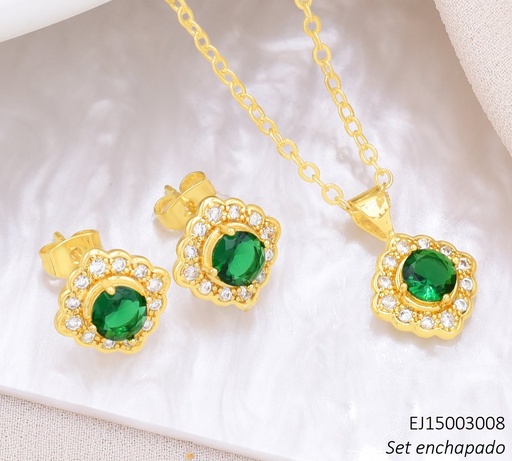 [EJ15003008] SET ROMBO ZIRC RD VERDE CENTRO SE1569-9 (J26)
