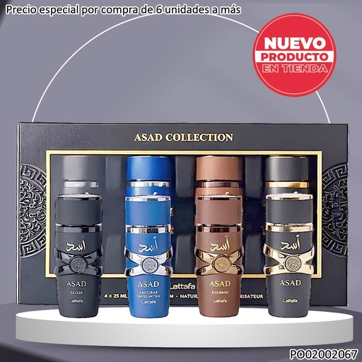 [PO02002067] ESTUCHE 4 PERFUMES ASAD COLLECTION LATTAFA 25ML C/U EDP
