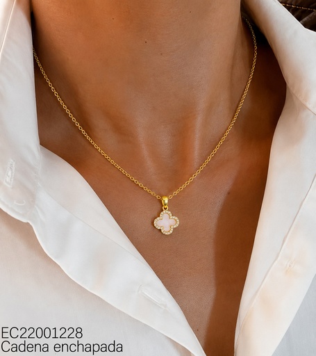 [EC22001228] CADENA DIJE VAN CLEEF NACAR BORDE ZIRC. CE570-5 (VC)