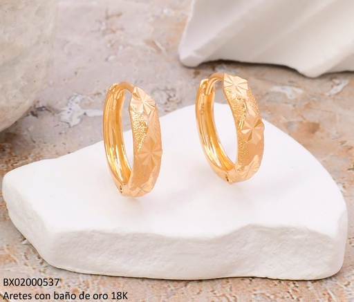 [BX02000537] ARETES HUGGIES BAÑO DE ORO 18K. XUPING DIAMANTADAS ESTRELLA MD