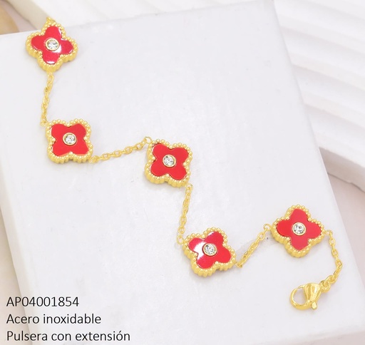 [AP04001854] PULSERA VAN CLEEF (5) ROJOS ZIRC CENTRO BA2361-143 (VC)