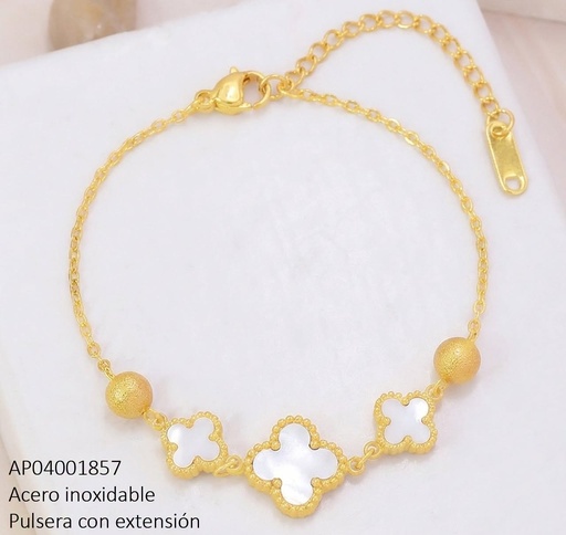 [AP04001857] PULSERA VAN CLEEF (3) BLANCOS / PELOTA DOR  BA2371-331 (VC)