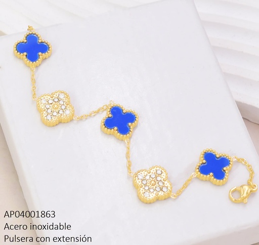 [AP04001863] PULSERA VAN CLEEF AZUL (5) LISOS/ZIRC BA2394-331 (VC)