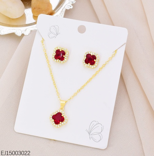 [EJ15003022] SET VAN CLEEF ZIRC. ROJA BORDE ZIRCONIAS SE1499-9