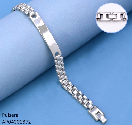 [AP04001872] PULSERA ESTILO FAJA RELOJ C/ PLACA CENTRO LISA/DELG./ PLAT. G3342-946