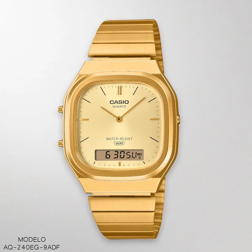 [AQ-240EG-9ADF] RELOJ CASIO ANA/DIG. CAB. AQ-240EG-9ADF METAL DOR