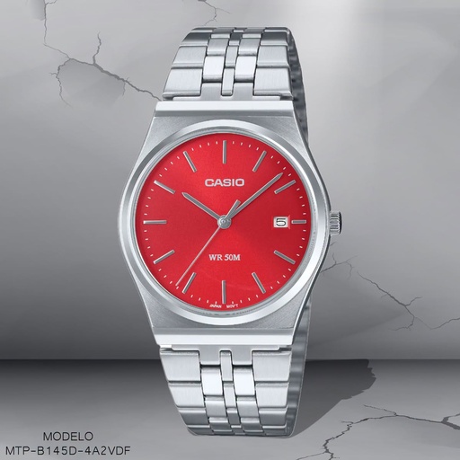 [MTP-B145D-4A2VDF] RELOJ CASIO ANALOGO CAB. MTP-B145D-4A2VDF METAL PLAT.