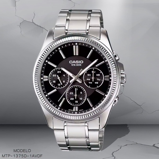 [MTP-1375D-1AVDF] RELOJ CASIO ANALOGO CAB.MTP-1375D-1AVDF METAL PLAT.