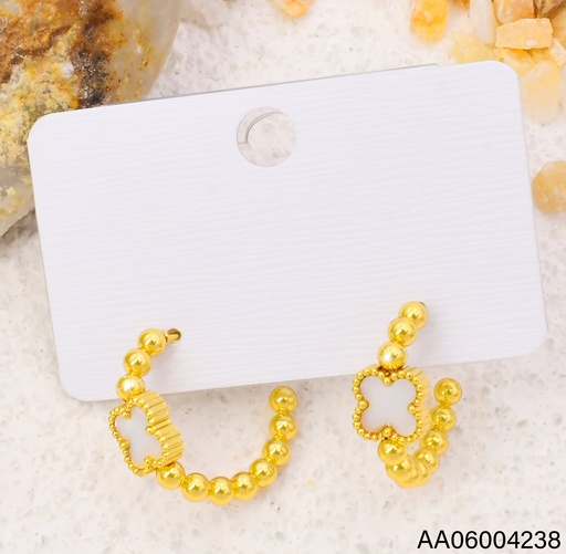 [AA06004238] ARETES "C" PELOTITAS/ VAN CLEEF BLANCO EA1334-331 (VC)