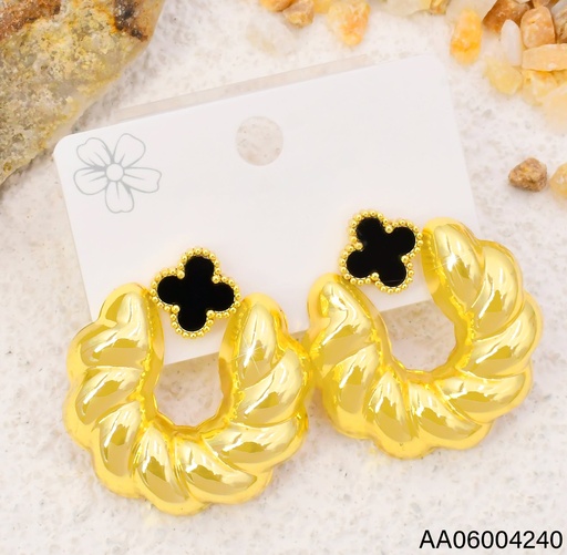[AA06004240] ARETES VAN CLEEF NEGRO/ "U" SECCIONADA EA1333-331 (VC)