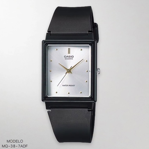 [MQ-38-7ADF] RELOJ CASIO ANALOGO DAM. MQ-38-7ADF RESINA NEGRA