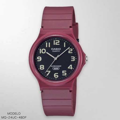 [MQ-24UC-4BDF] RELOJ CASIO ANALOGO DAM. MQ-24UC-4BDF RESINA ROJA