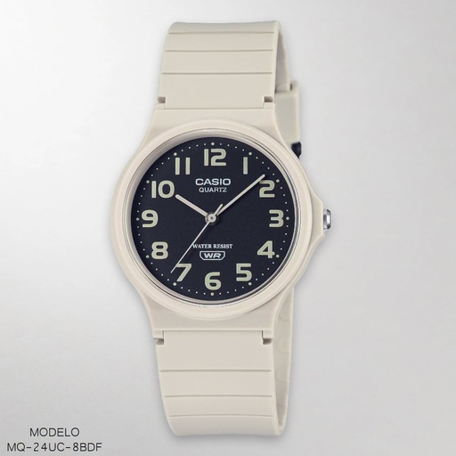 [MQ-24UC-8BDF] RELOJ CASIO ANALOGO DAM. MQ-24UC-8BDF RESINA BEIG