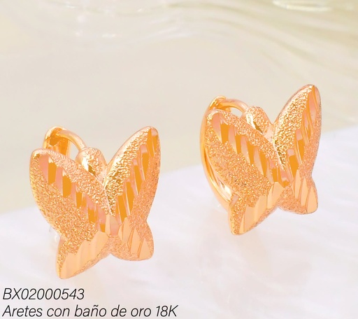 [BX02000543] ARETES BAÑO DE ORO 18K. XUPING HUGGIES MARIPOSA