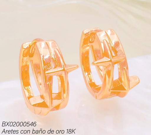 [BX02000546] ARETES BAÑO DE ORO 18K XUPING HUGGIES ESTRELLA