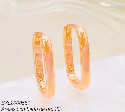 [BX02000559] ARETES BAÑO DE ORO 18K XUPING HUGGIES LISA