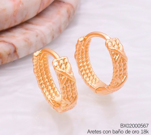 [BX02000567] ARETES BAÑO DE ORO 18K XUPING HUGGIES X