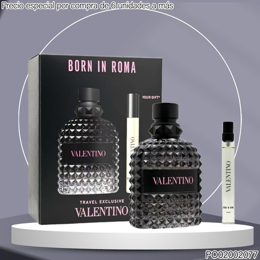 [PO02002077] ESTUCHE PERFUME VALENTINO UOMO TRAVEL EXCLUSIVE BORN IN ROMA EDT 110ML/10ML