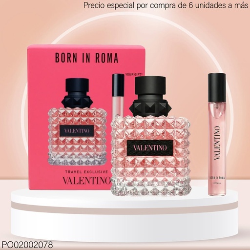 [PO02002078] ESTUCHE PERFUME VALENTINO DONNA TRAVEL EXCLUSIVE BORN IN ROMA EDP 100ML/10ML