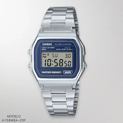 [A158WEA-2DF] RELO CASIO CAB/DIG. METAL PLAT. A158WEA-2DF