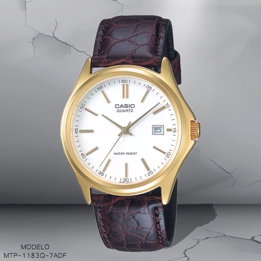 [MTP-1183Q-7ADF] RELOJ CASIO CAB/ANAG CUERO CAFE MTP-1183Q-7ADF