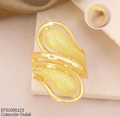 [EF01000123] ANILLO DOBLOE CROQUI GOTAS,CENTRO PUNTEADO FD26587