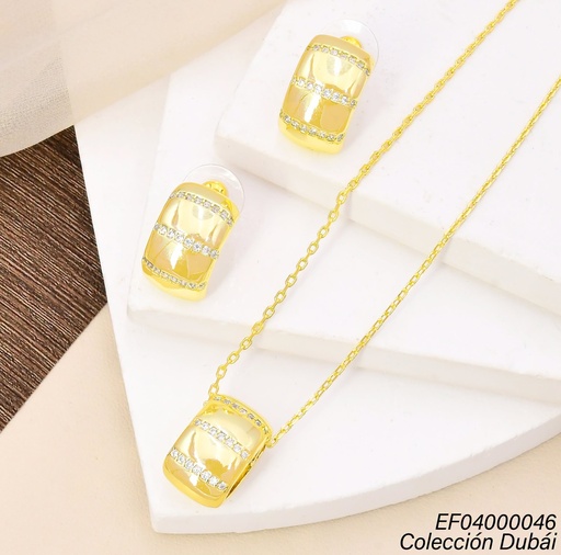 [EF04000046] SET RECTANGULO VERT.C/3 LINEAS ZIRCONIAS FD26278