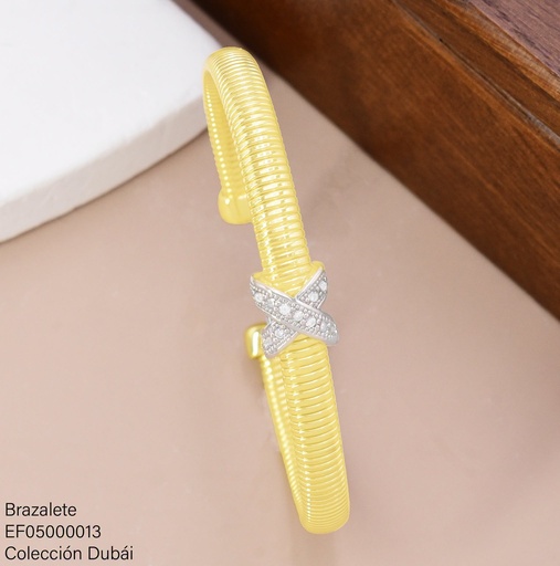 [EF05000013] BRAZALETE AJUST.A RAYAS. CENTRO "X" PLAT.FD26239