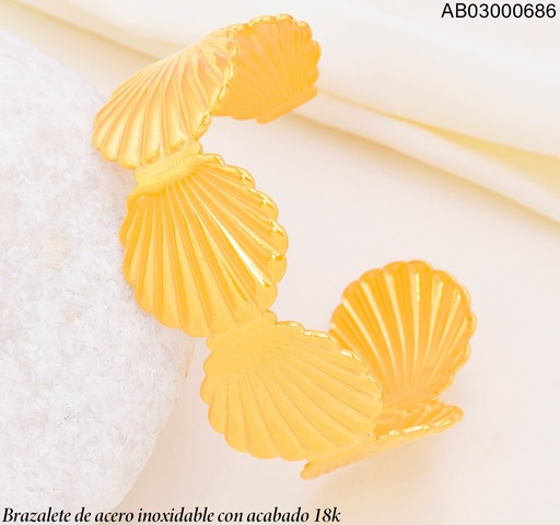 [AB03000686] BRAZALETE ACERO INOX. ACABADO 18K. OSTRA VE26