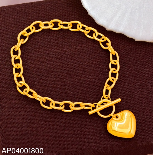 [AP04001800] PULSERA ACERO INOX. ACABADO 18K. CORAZON (20) VE26