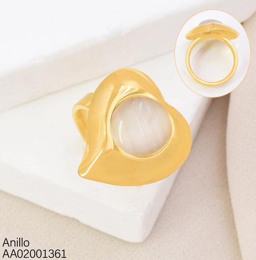 [AA02001361] ANILLO CORAZON CENTRO RD. BLANCO
