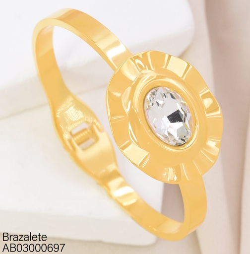 [AB03000697] BRAZALETE OV.GR.BORDES ONDULADOS CENTRO ZIRC.OV