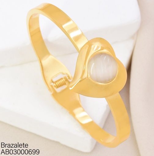 [AB03000699] BRAZALETE CORAZON CENTRO RD. BLANCO