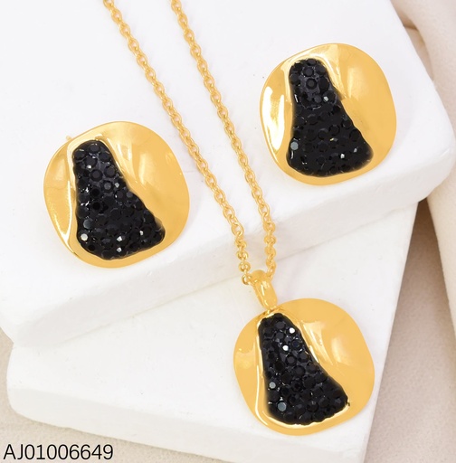 [AJ01006649] SET RD.DOR C/FRANJA ANCHA ZIRC. NEGRAS